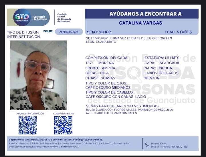 Reportan desaparición de Catalina Vargas, madre buscadora de León